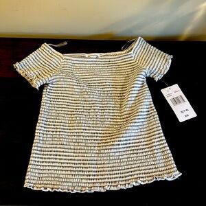 Black &White Short sleeve girls shirt